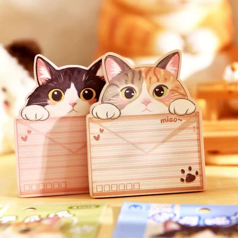 Kawai Stationery Paw Print Post Office Cute Cat Special Shaped Sticky Student Handbook Decoration Material MessageTimes Lovely