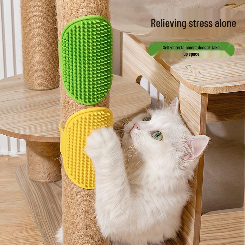 Silicone Cat Scratcher & Massage Comb for Table Leg - Self-Play Hair Rubbing Toy To Relieve Boredom