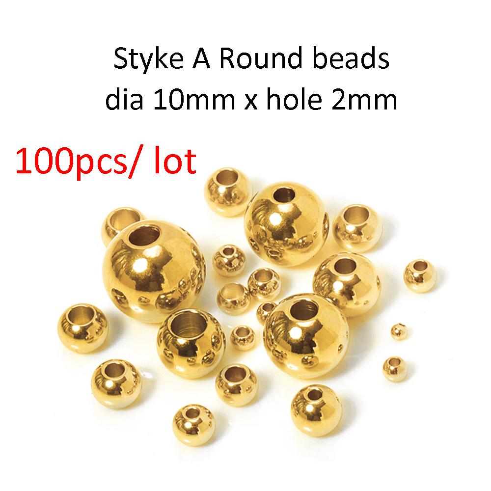 10pcs Gold Color Stainless Steel Spacer Beads Pendant Charms Clasps Bail Beads for Bracelet Necklace DIY Jewelry Making Findings