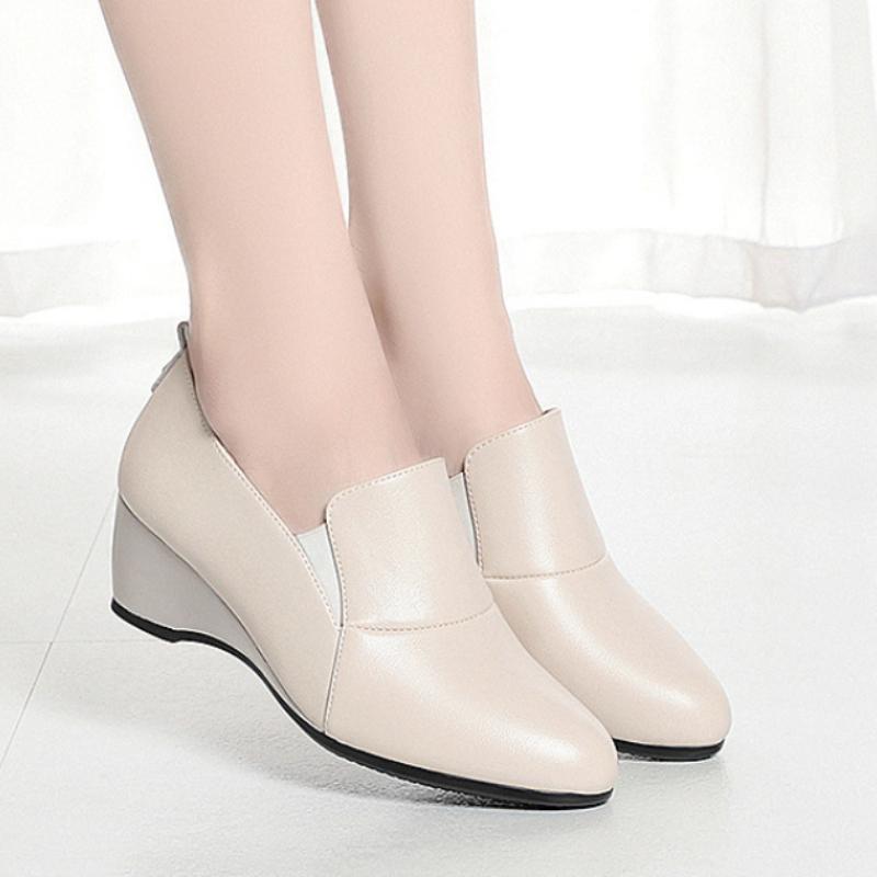 Single shoes women's new women's shoes women's leather shoes waterproof platform work shoes comfortable and versatile mother's s