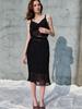 SORRY, TOO MUCH LOVE Lofty Pleats Chiffon Two-Piece Dress_Black