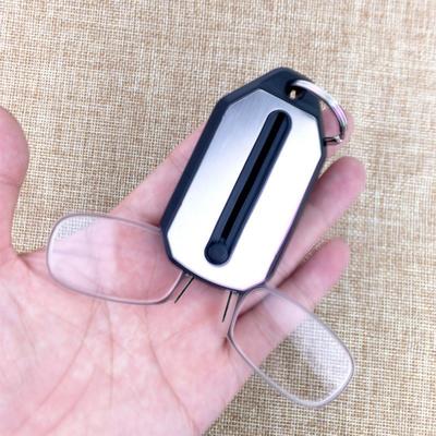 Men'S Mirrorless Legs High-End Keychain Reading Glasses Women'S Integrated Clip-Nose Foldable Reading Glasses