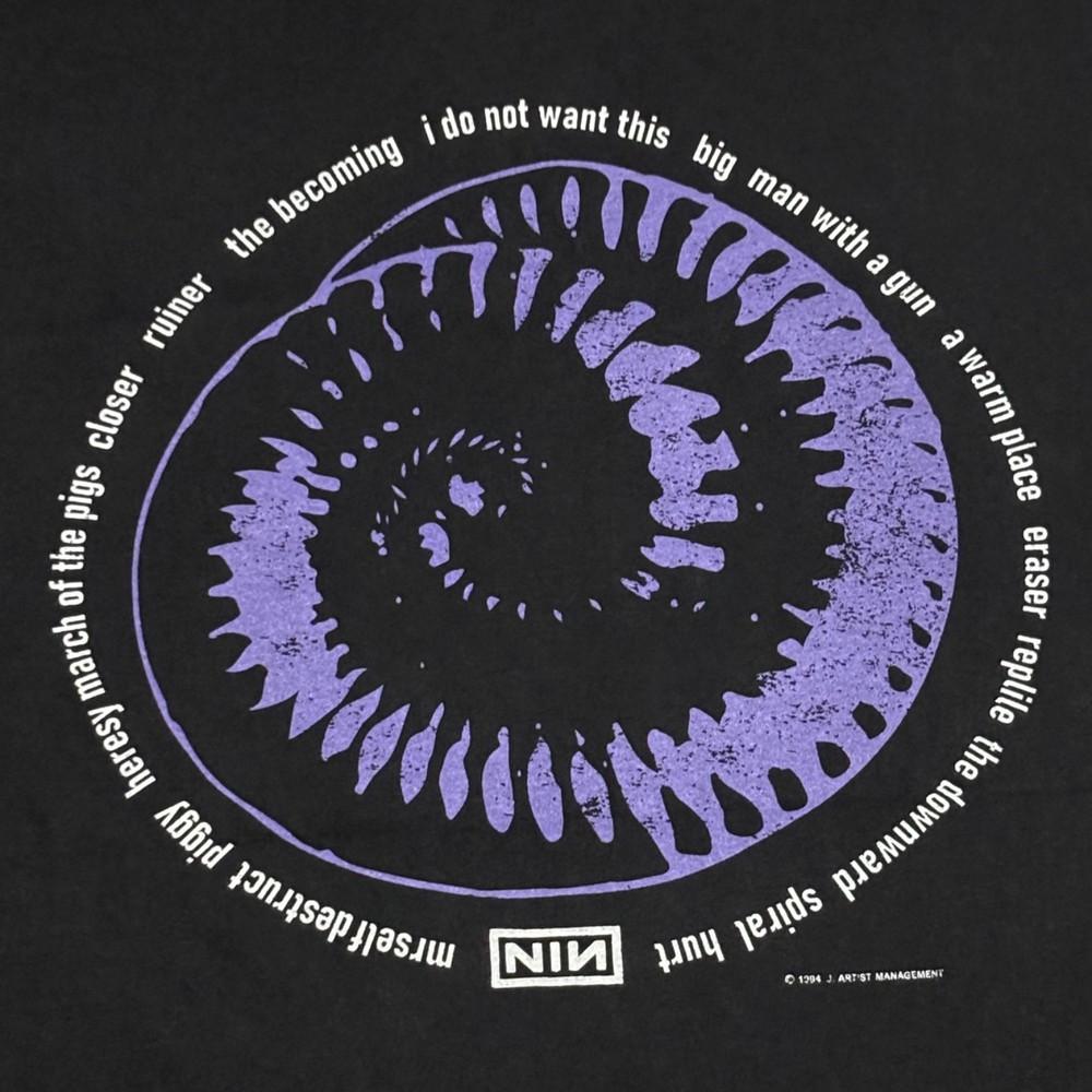 Nine Inch Nails VTG 1994 Embroidered NIN Tour Sz.L Downward Spiral Shirt REPRINT