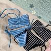 Damski Pasiasty Kostium Kąpielowy Bikini: Luksusowy, Seksowny, Czysto Pożądliwy Styl do Gorących Źródeł
