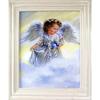 Picture Angelic Girl In the Clouds In an Antiqued White Frame 38x32cm