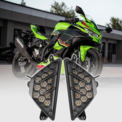 WOOGA Motorcycle LED Front Cruiser Turn Signal Indicators for Ninja Ninja Ninja Ninja Ninja 250, 300, 400, ZX-25R, 650, 1000, ZX-25R, ZX-4R/4RR