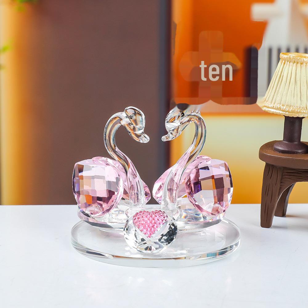 Elegant Crystal Swan Car Perfume Ornament - High-End Interior Accessory