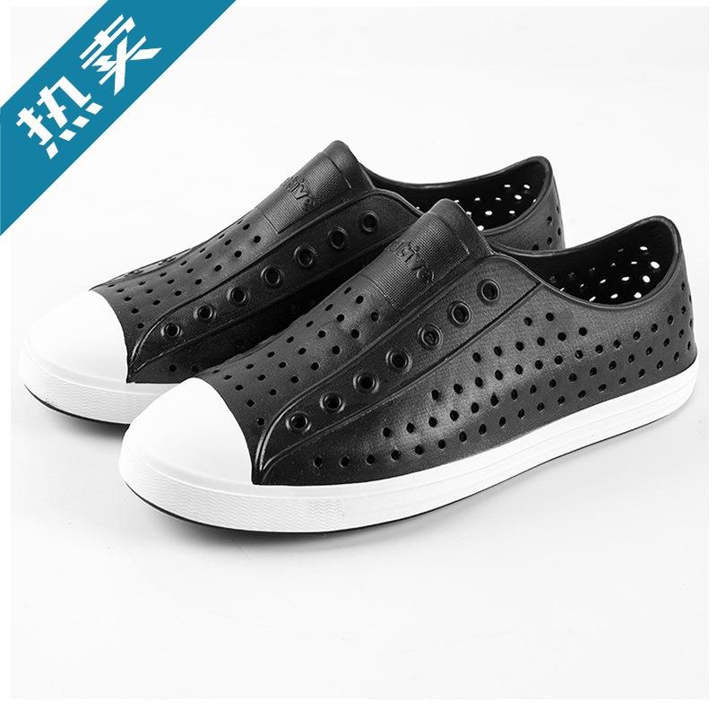 Hole Shoes Men's Bag Head Sandals Wading Beach Hollow Shoes Summer Breathable Non-slip Korean Version