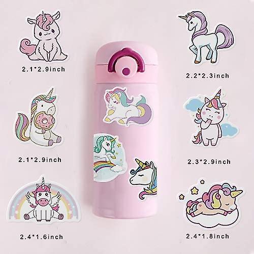 100pcs Cute Vinyl Unicorn Stickers for Kids , Girly Sticker for Water Bottle Laptop Scrapbook pad Phone Skateboard,Waterproof Unicorn Christmas Gifts 