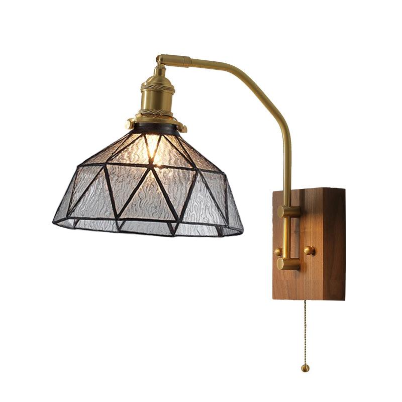 Antique Style Industrial Brass Wood Wall Sconce Light Rustic Wall Lamp Decorate Wall Light Iron Metal Art for Bar Loft Corridor