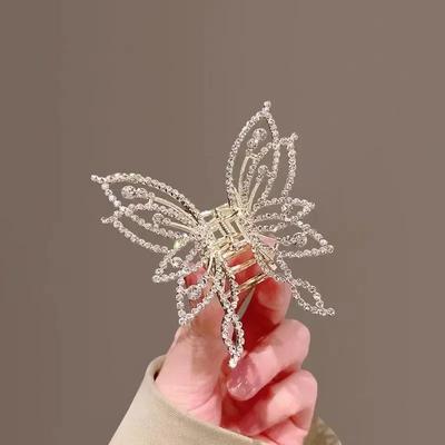 Moda Metal Calado Pinza para el Cabello Mariposa Pinzas para el Cabello para Mujer Niña Elegante Pinza para Cola de Caballo Horquilla Vintage Accesorios para el Cabello