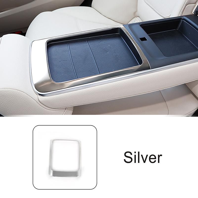 Car Sticker Rear Armrest Box Water Cup Holder Frame Decoration Trim For Mercedes Benz C Class W206 Interior Accessories
