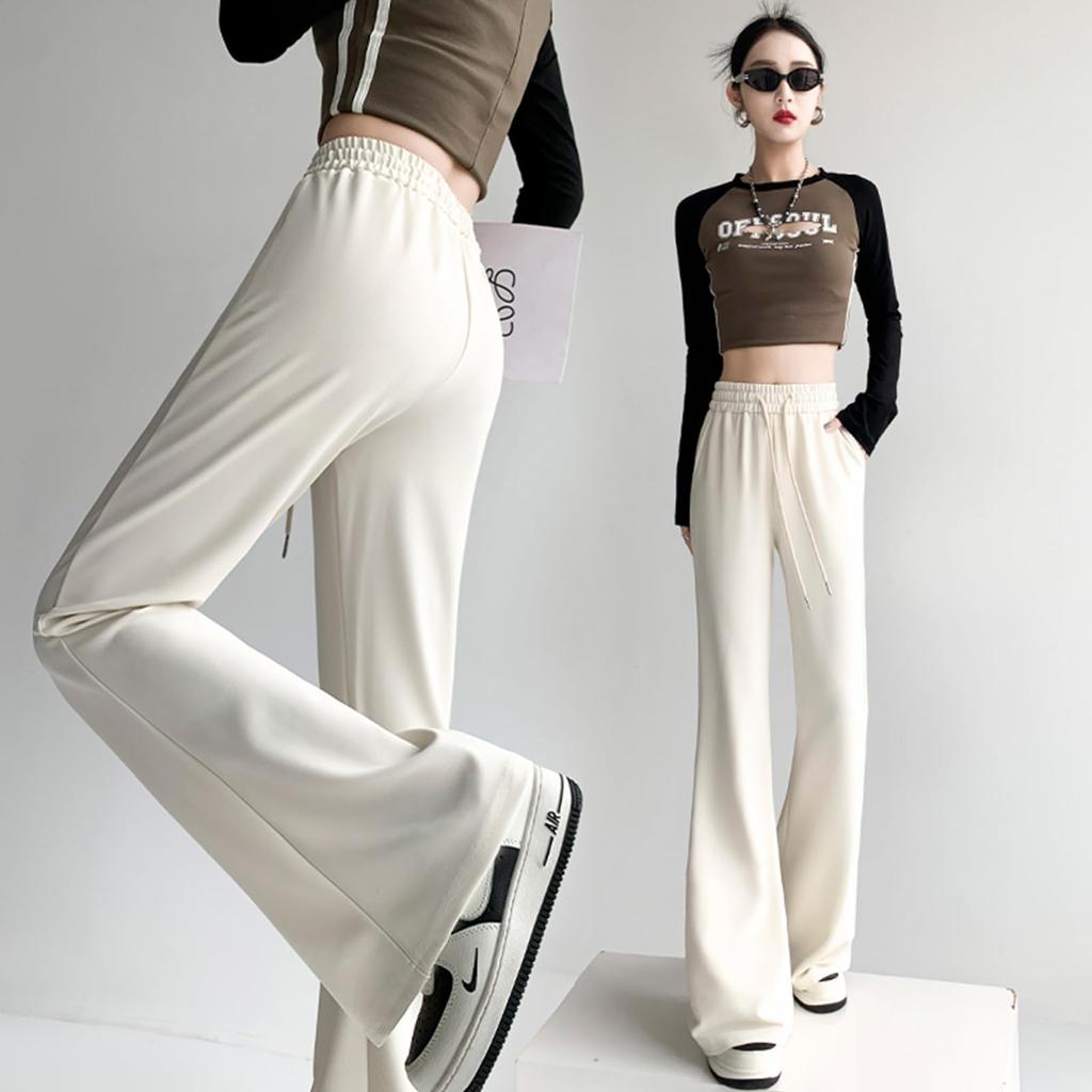 Flare Comfortable and Versatile for and Relaxed Flare Office Lady [MSFQSNB] Women's Pants, Stretchy, Spring, Summer, Fall, Hip-Lifting Trousers,