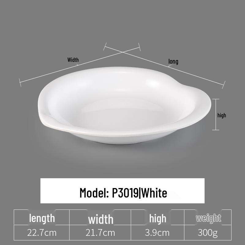 Irregular Shaped White Melamine Plates for Hotel & Restaurant - Porcelain Imitation Cold Dish Saucers