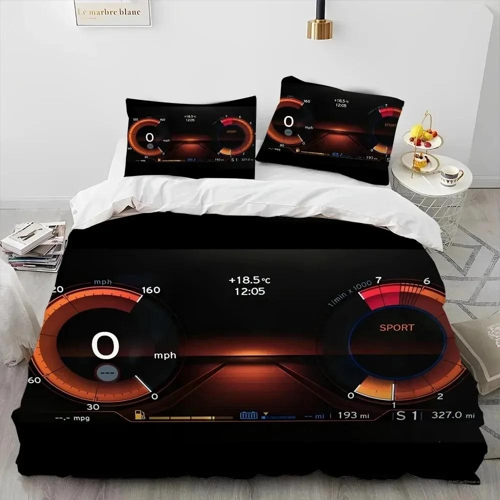 3D Racing Car Dashboard Comforter Bedding SetDuvet Cover Bed Set Quilt Cover PillowcaseKing Queen Size Bedding Set Adult Boys