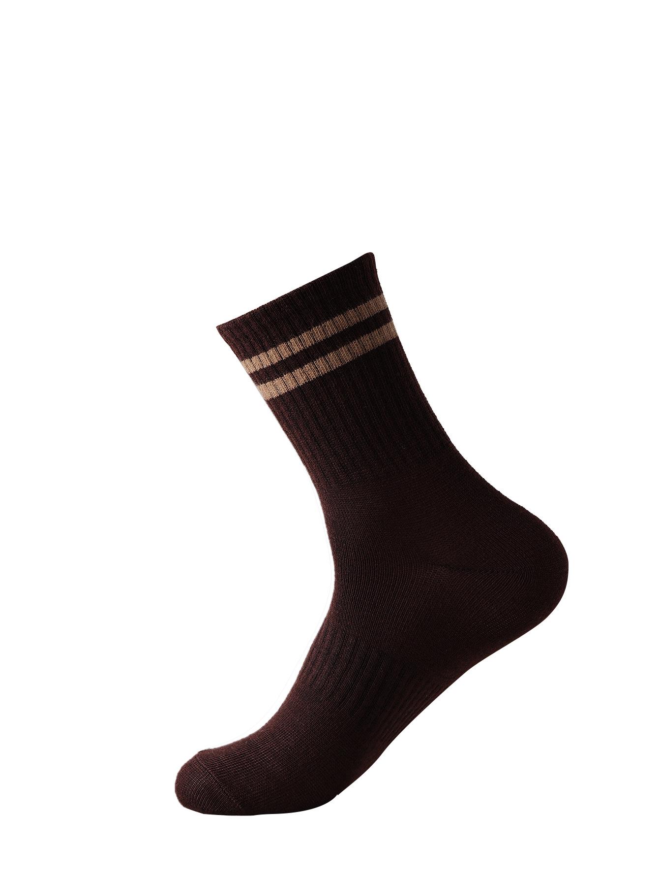 

Женские полосатые гольфы до середины икры выше колена с нескользящими свойствами для занятий спортом: Универсальный повседневный стиль с двумя полосками для весны/осени. One Size