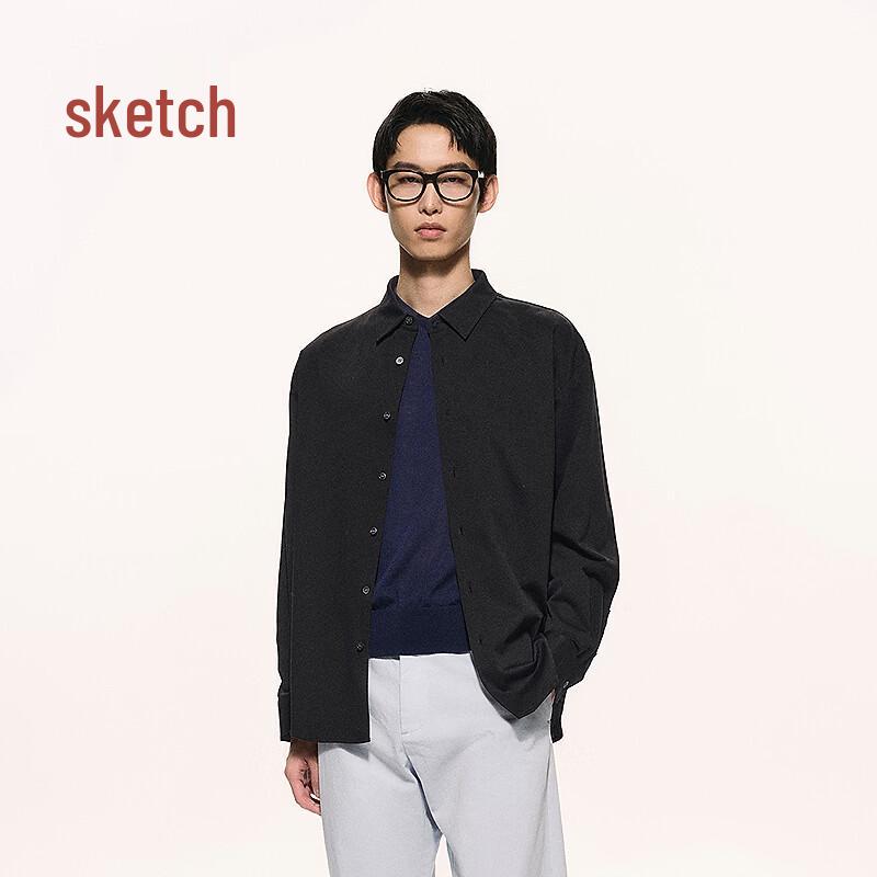 CROQUIS Men s Relaxed Fit Cotton Long Sleeve Shirt L чёрный