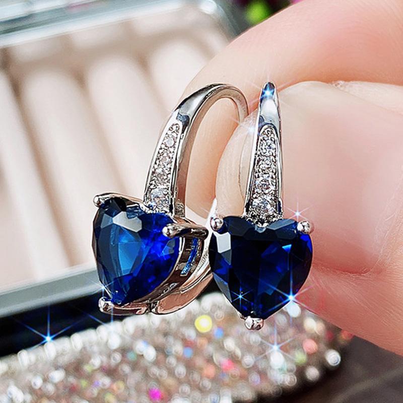 

Женские серьги BELLA BOX Eternity Love, синие серьги с фианитом в форме сердца, элегантные женские аксессуары для свадебной вечеринки, классические ювелирные изделия синий