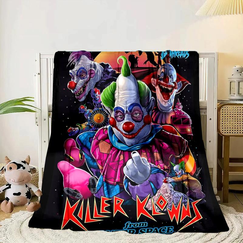 Clown Horror Decke Flanelldecke für Bett, Sofa, Camping, Wandern, Picknick Zubehör, Geschenk für Familie Fan Geschenke