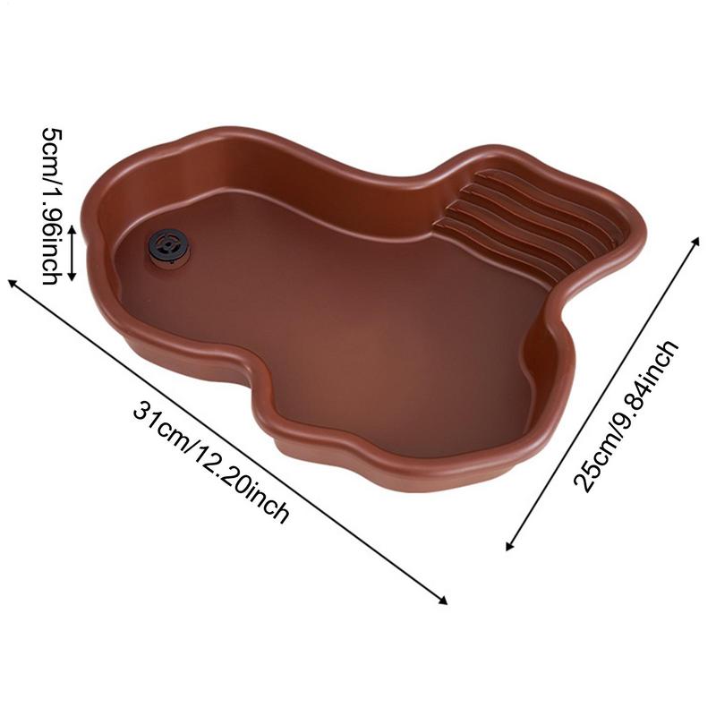 Turtle Feeding Dish Large Reptile Feeder Dish With Ramp And Basking Stand Turtle Food And Water Bowl For Turtle Snake Bearded