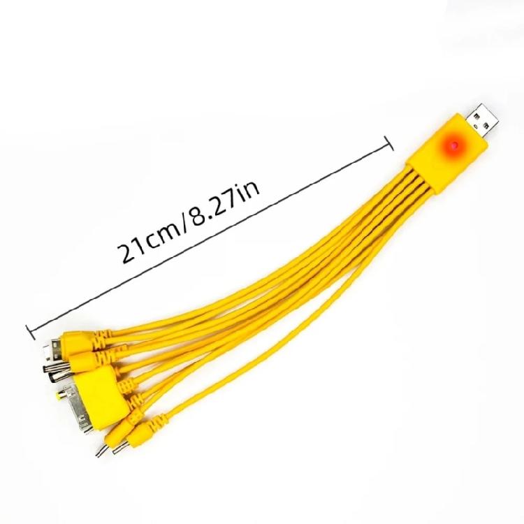 USB Data Cable Featuring 10 Ports with LED Light for Multiple Devices Fast Charging Capability Long Lasts Efficient Use