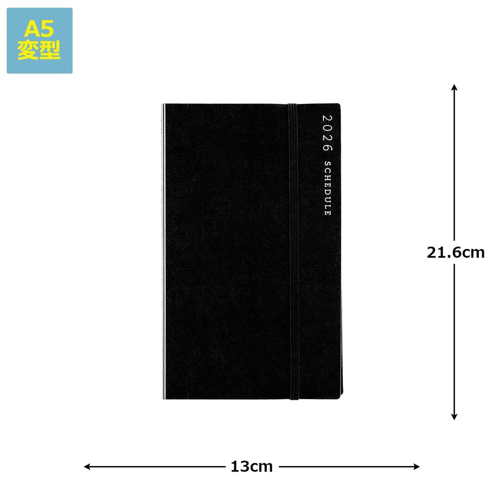 Takahashi 2026 A5 Weekly Ring 90 January Diary, Slim, Left, Black, No. (Starts 2026)