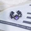 Dark Series Personality Trendy Cool Love Open Ring Irregular Inlaid Zircon Punk Retro High Sense Ring Woman