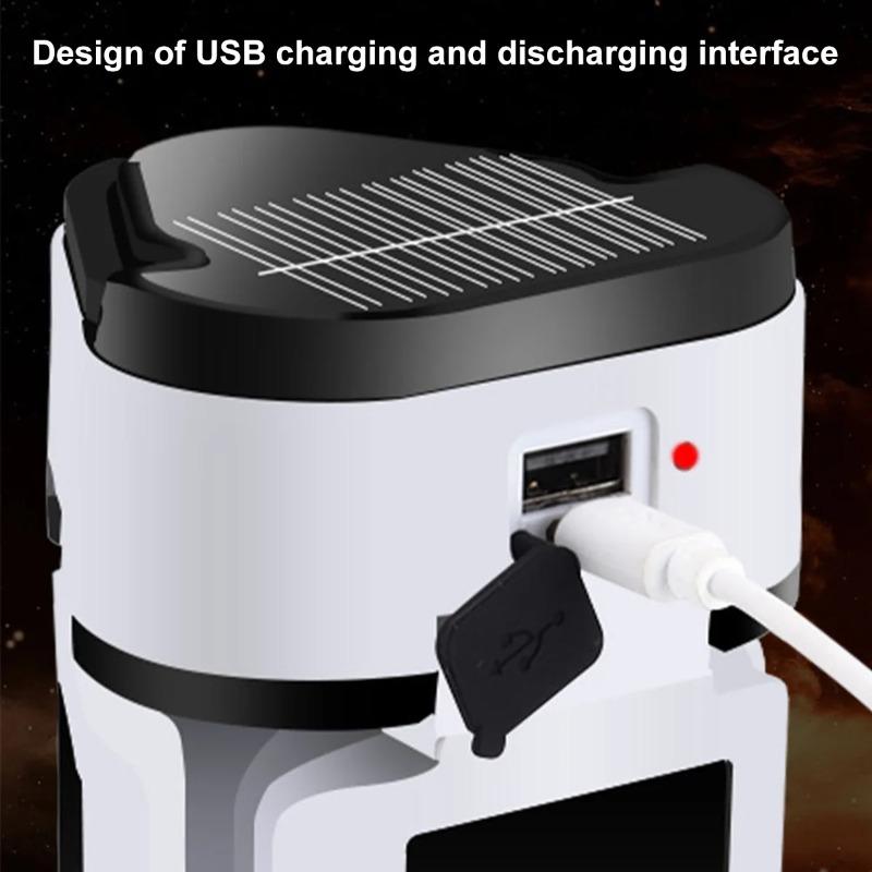 LED Solar Lantern Emergency Light Outdoor Trefoil Tent Light Mobile Power for Charging USB Rechargeable Camping Light