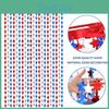 Beautiful Red Blue And Silver Starry Curtain For Independence Day Party Decorations