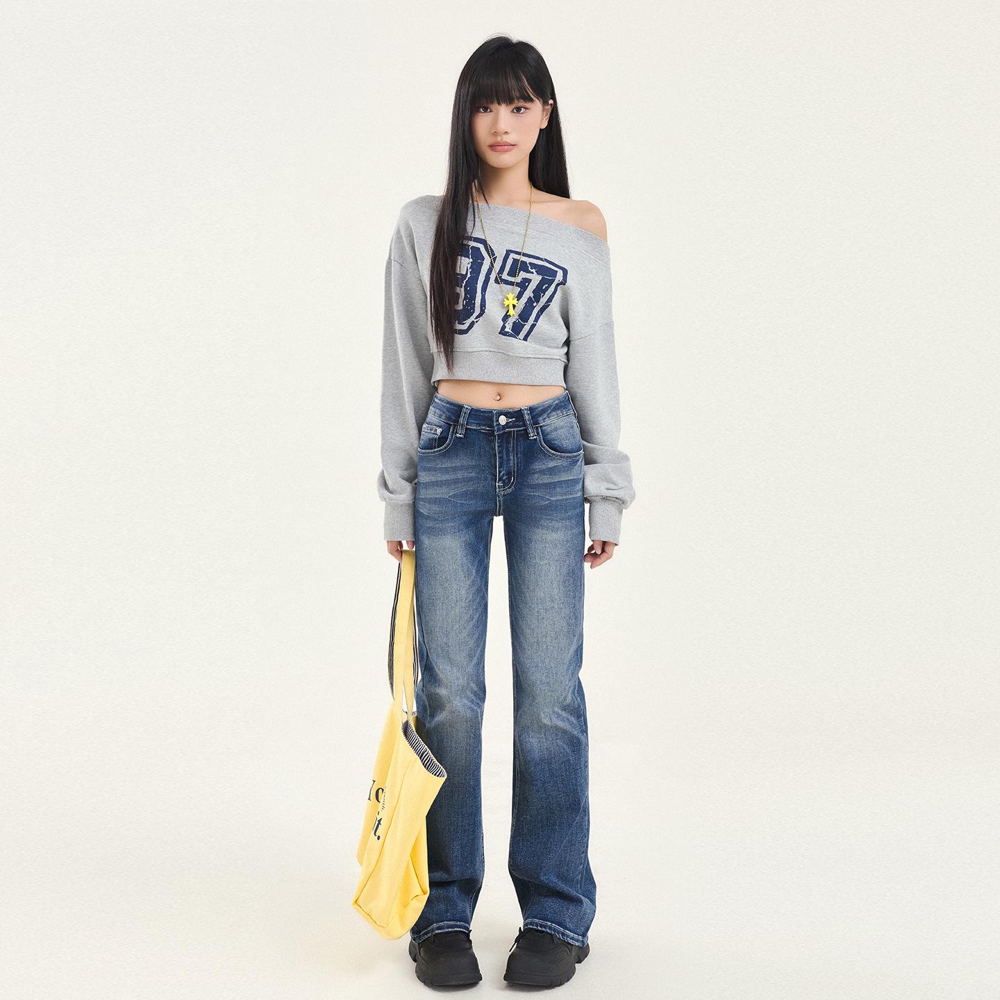 

Women s Low-Rise Straight Leg Jeans, Autumn/Winter 2025 - Plus Velvet, Elastic Slim Fit, Wide Leg, Floor Length Large