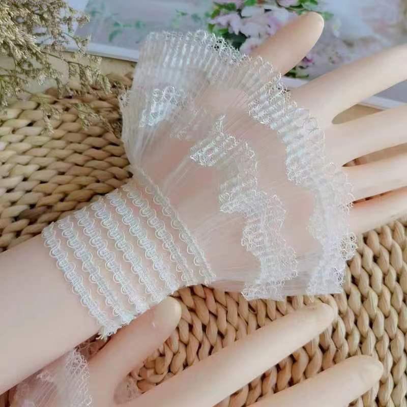 1Pair Sun Protection Arm Cover Sweater Decorative Cover Lace Cuffs Fake Sleeve Detachable Ruffles Elbow Sleeve Cuffs