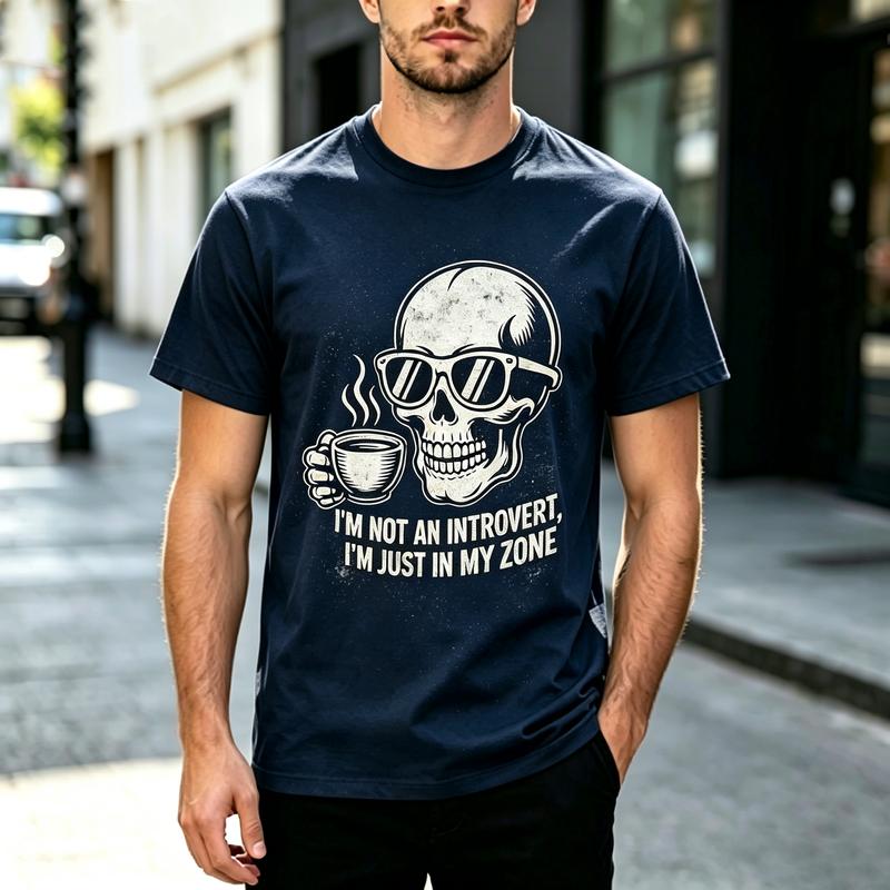 Vintage Skull Coffee Graphic T Shirt Unisex Cotton Short Sleeve Tee Cool Skeleton Lover Casual Street Tops