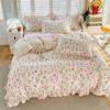 1pc Ruffles Duvet Cover Pure Cotton Comforter Cover Floral Style Bed Covers housse de couette Girls Quilt Cover (No Pillowcase)