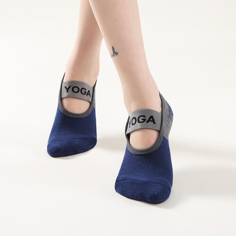 Professional Women Anti-slip Yoga Socks Backless Bandage Pilates Socks Ladies Ballet Dance Fitness Slipper Cotton Sports Socks