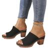 Summer Thick Heels, Fish-mouthed Flip-flops Women's Wedge Heels Thick-soled Shoes Simple One-foot Flip-flops
