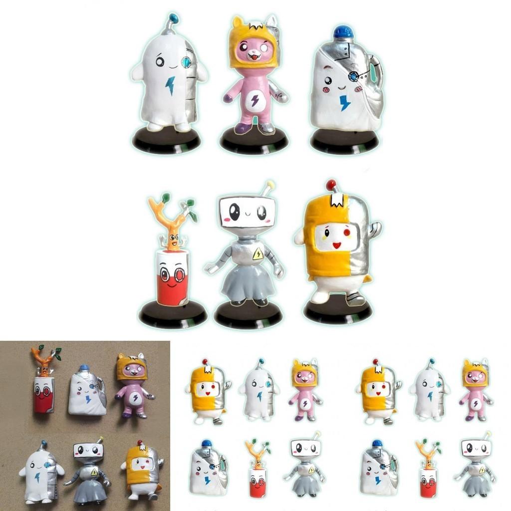 Lankybox Cat Toy Pvc Figurines Set Of 6 In Opp Bag