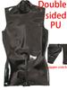 Xs-3Xl Double Sided Pu Leather Vest Leotard Sleeveless Faux Latex Catsuit Wet Look Pvc Zipper Open Crotch Bodysuit Tights Tank