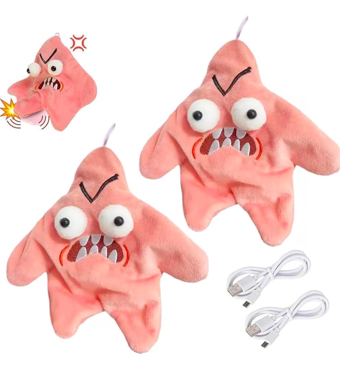 

Chiiko Star Милый мягкий USB-кабель для зарядки с розовым сердитым выражением лица, предметы интерьера [Набор 2! ] игрушка в форме звезды, в комплекте, цвет, дизайн,