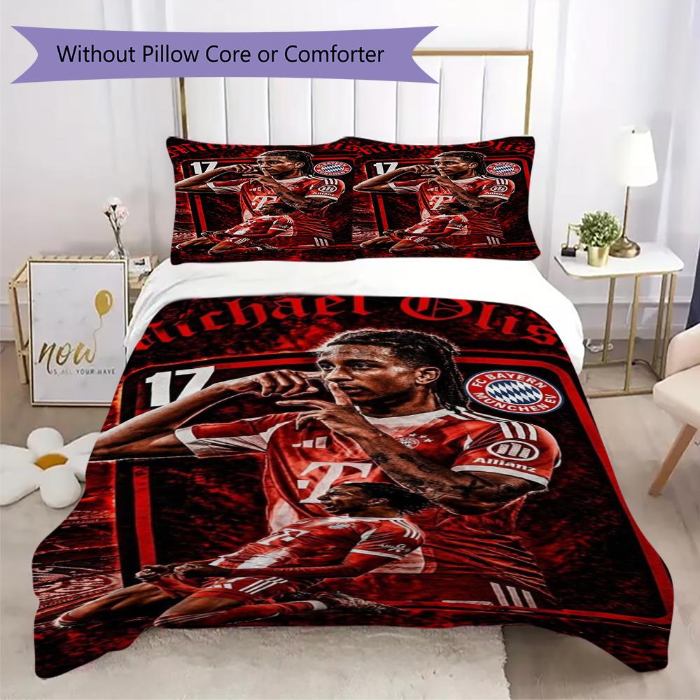Michael Olise Pattern Bedding uilt Set uilt Cover Pillowcase Home Decoration Birthday Gift (1 * duvet cover + 2 * pillowcase without core)