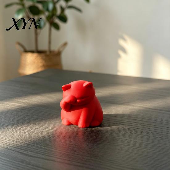 Space-saving Desk Decor Cat Ornament, 3D Printed Decompression Decoration, Matte Texture Mood-lifting Figure Face Covering for Desktop Ornament