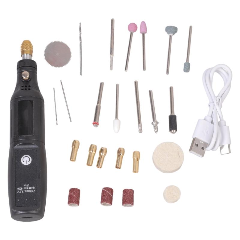 Cordless 5 Speed Rotary Tool Engraving Pen Kit Accessories Ergonomic Grip for Engraving Sanding Art Drilling Craft