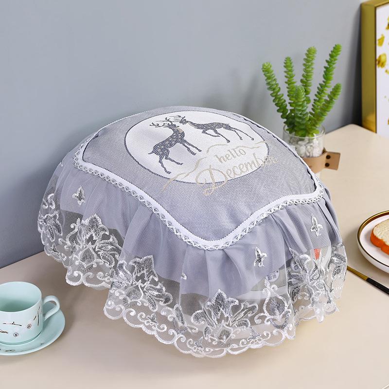 Air Fryer Dust Cover Lace Emroidery Yarn Edge Microwave Dust Cover Home Kitchen Appliances Microwave Oven Dust Cover