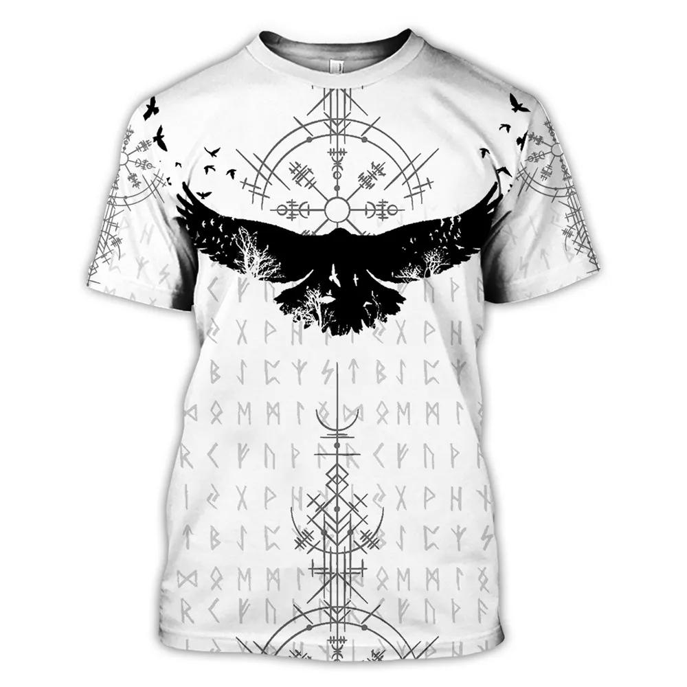 Viking symbol T Shirt 3D Print Men Women Short sleeve Tshirts Hip Hop streetwear O-neck Vintage T-shirt Unisex clothing