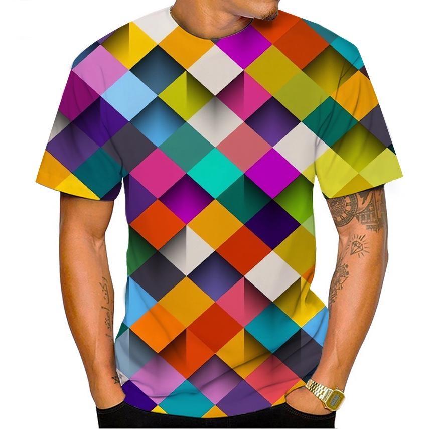 New Cool Hip Hop Printed Men's T-Shirt Summer Short Sleeved Street Personalized Creative Fashion Casual Loose Quick Drying Shirt