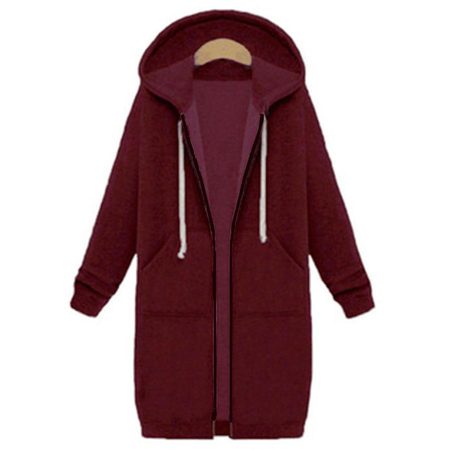 Fall Winter Women's Sweatshirt Long Sleeve Hoodie Coat