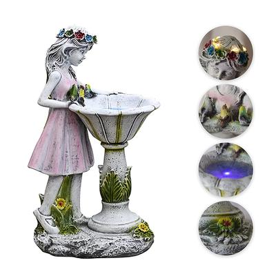 Feengarten-Statue, Engelsfigur aus Kunstharz, Solarleuchte, Blumen-Feenlampe für den Außenbereich, Laterne für Hof, Landschaftsdekoration