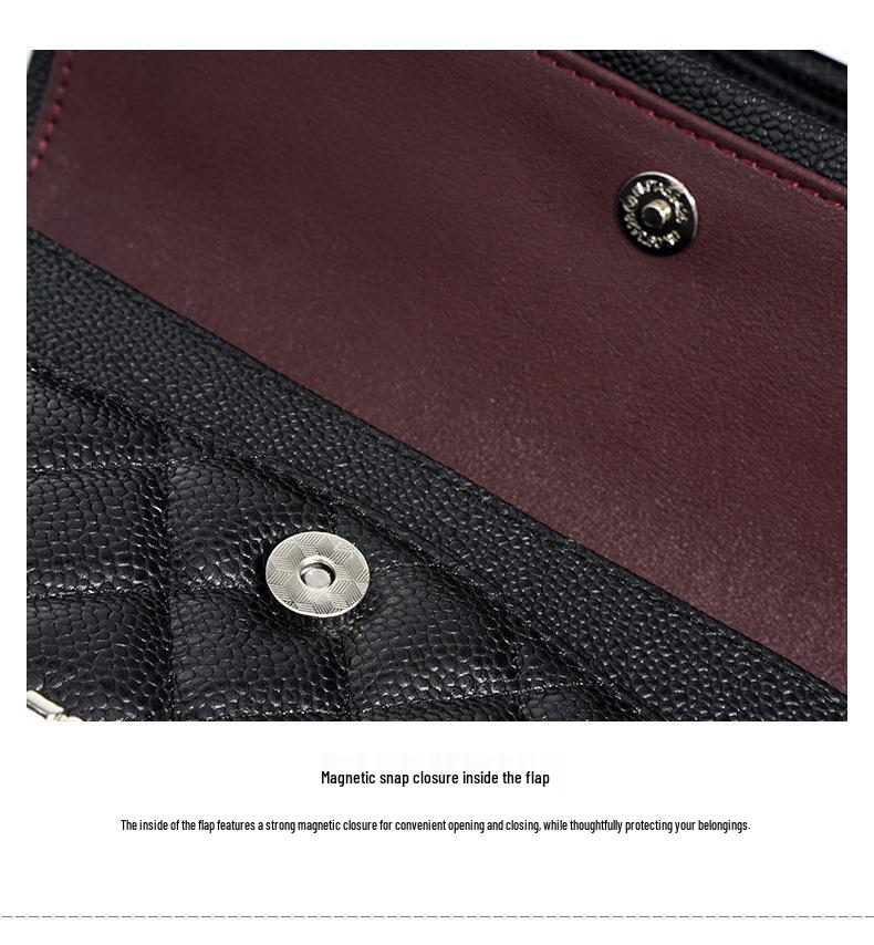 Genuine Leather Quilted Chain Crossbody Bag - Elegant Small Square Shoulder Bag