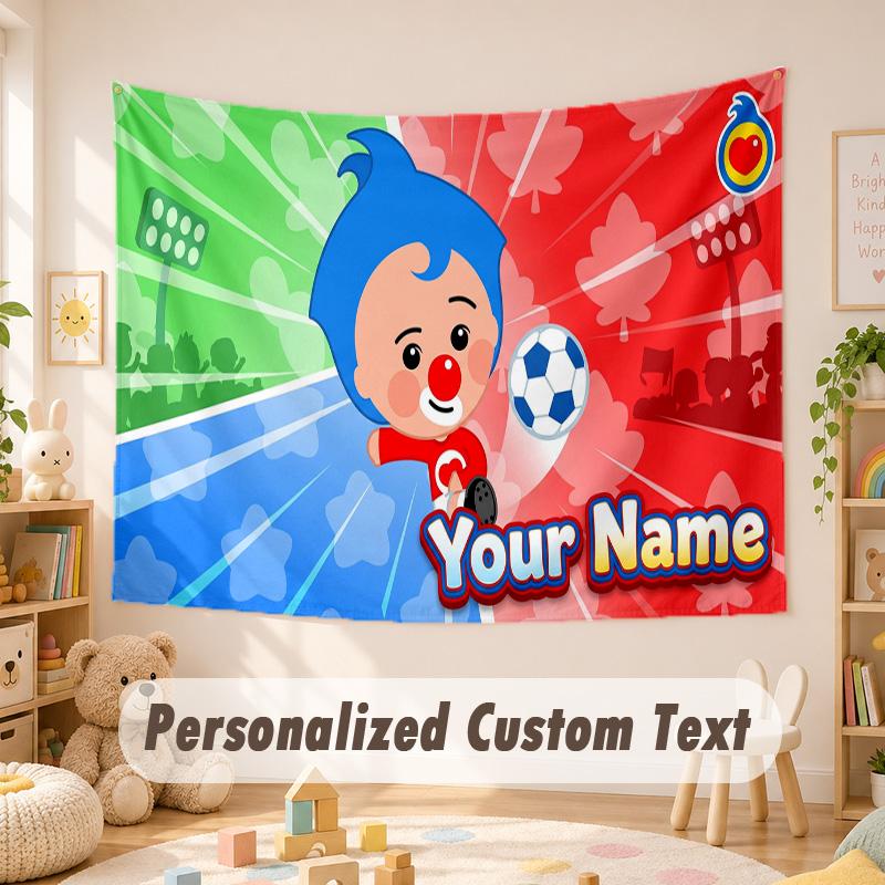 Arazzo con Testo Nome Personalizzato, Arazzo da Parete Boho El Payaso Plim Plim, Arazzo Decorativo da Sfondo per Stanza