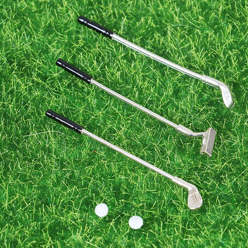 5Pcs 1:12 Dollhouse Miniature Furniture Metal Golf Clubs Set Pretend Play Toys