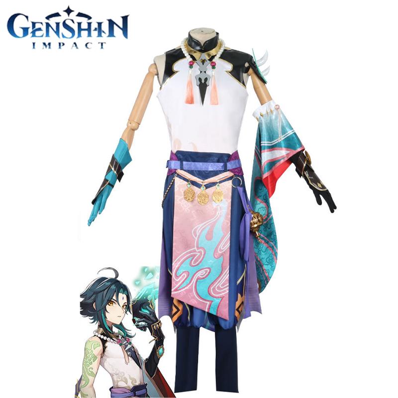 Genshin Impact Xiao Cosplay Costume Wig Halloween Carnival Party Props Adult